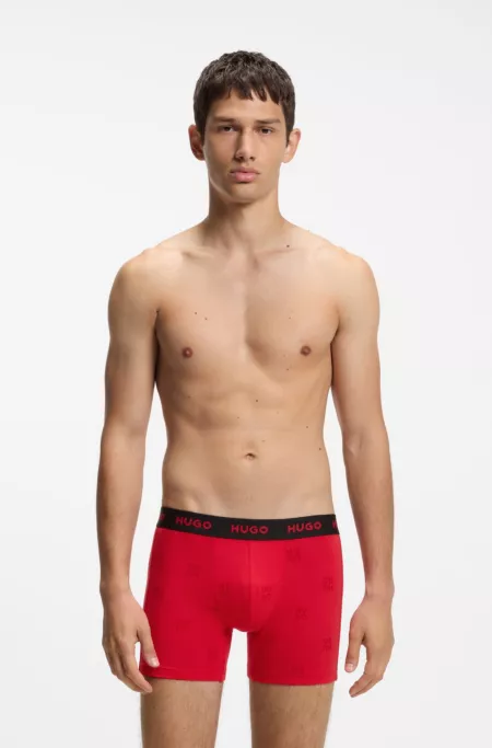 Three-pack boxer briefs in stretch cotton