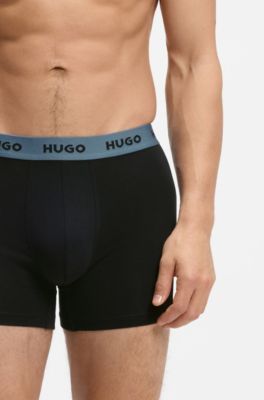 Trepack boxerkalsonger i bomullsstretch, Bl&aring;