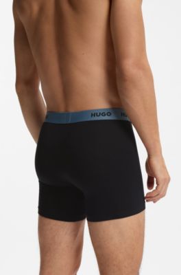 Trepack boxerkalsonger i bomullsstretch, Bl&aring;
