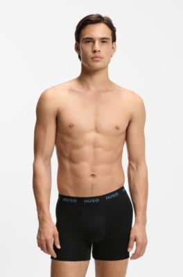 Set van drie boxershorts van stretchkatoen, Blauw