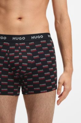 Three-pack boxer briefs in stretch cotton, Black