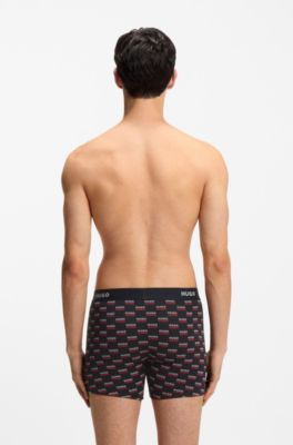 Set van drie boxershorts van stretchkatoen, Zwart
