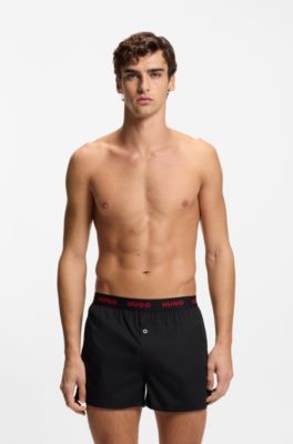 Three-pack boxer shorts, Black / Red