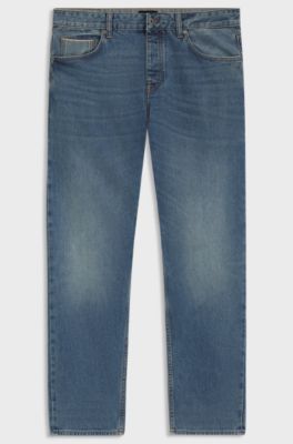 Regular-fit jeans in vintage-blue selvedge denim, Blue