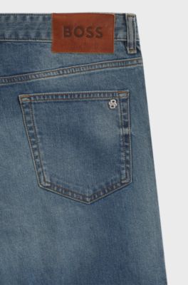 Regular-fit jeans in vintage-blue selvedge denim, Blue