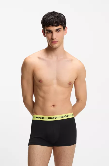 Three-pack trunks with jacquard logo waistband
