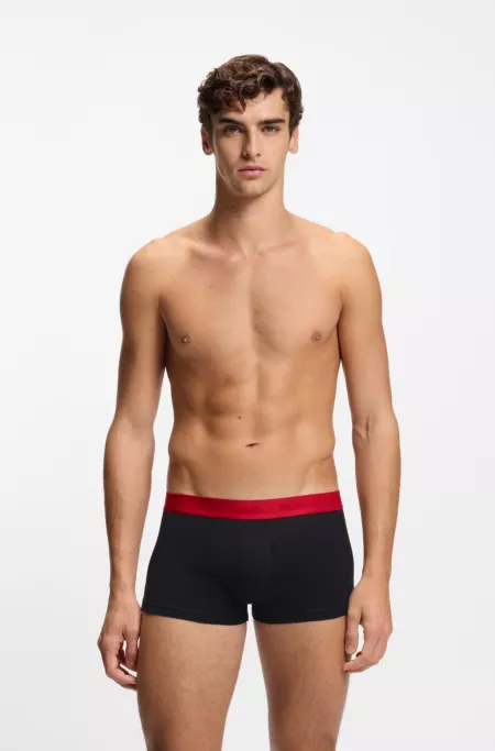 Three-pack of trunks in stretch cotton