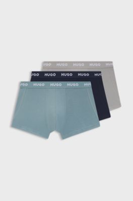 3-pack logo trunks, Blue / Grey
