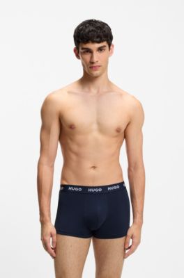 Boxer corti con elastico in vita jacquard con logo in confezione da tre, Blu / Grigio