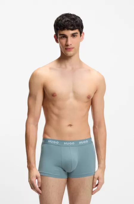 Three-pack trunks with jacquard logo waistband