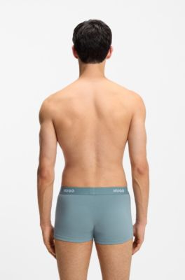 Three-pack trunks with jacquard logo waistband, Blue / Grey