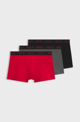 3-pack kalsonger med logga, Svart / Gr&aring; / R&ouml;d