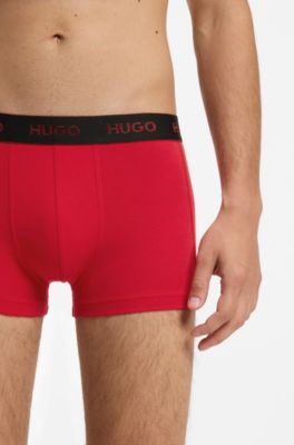 3-pack kalsonger med logga, Svart / Gr&aring; / R&ouml;d
