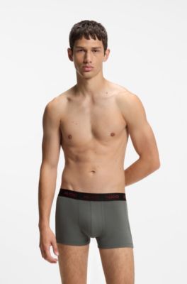 3-pack logo trunks, Black / Grey / Red