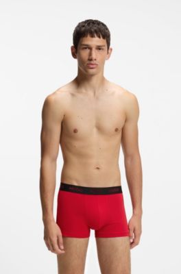 3-pack logo trunks, Black / Grey / Red