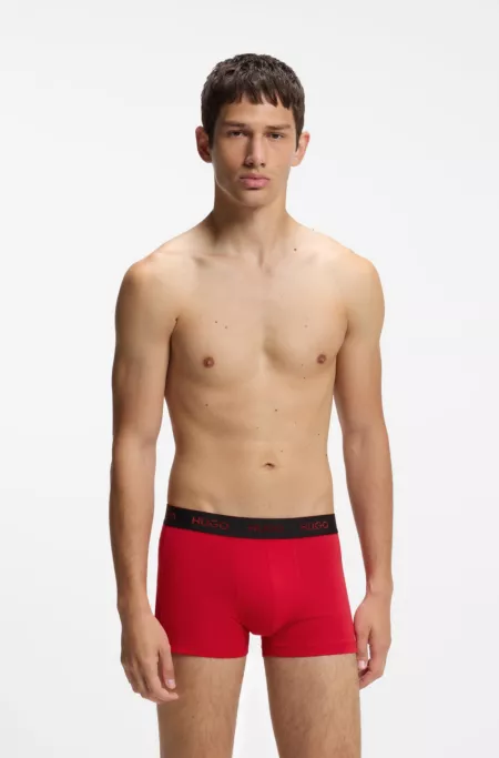 Three-pack trunks with jacquard logo waistband
