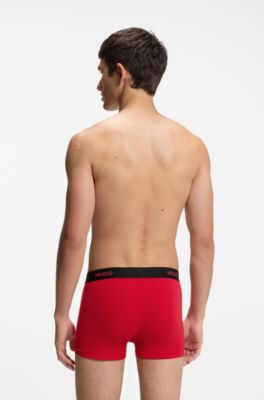 3-pack logo trunks, Black / Grey / Red