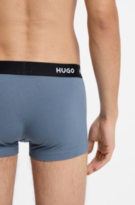 Boxer corti con elastico in vita jacquard con logo in confezione da tre, Nero / Verde / Blu
