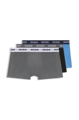 Three-pack trunks with jacquard logo waistband
