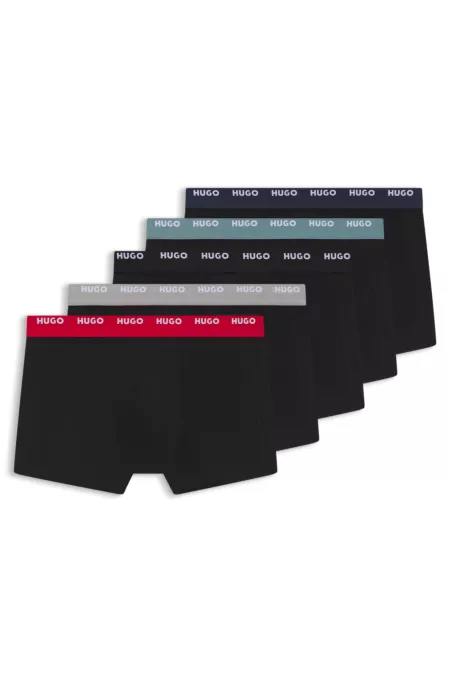 Five-pack of logo-waistband trunks in stretch cotton
