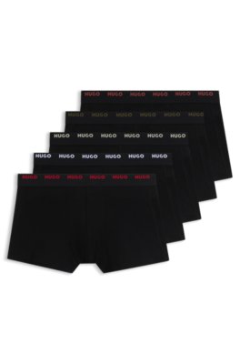 Five-pack of logo-waistband trunks in stretch cotton