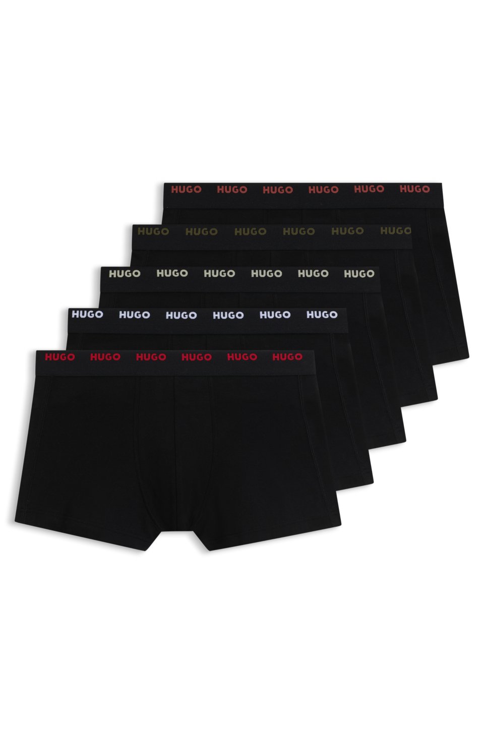 Five-pack of logo-waistband trunks in stretch cotton