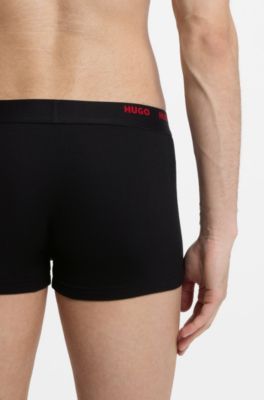Five-pack of logo-waistband trunks in stretch cotton, Black