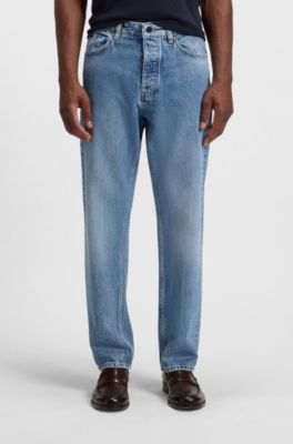 Relaxed-Fit Jeans aus hellblauem Denim, Blau