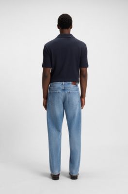 Jean Relaxed en denim bleu clair, Bleu