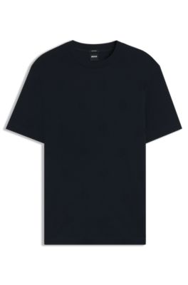 Mercerised-cotton T-shirt with Double B monograms, Dark Blue