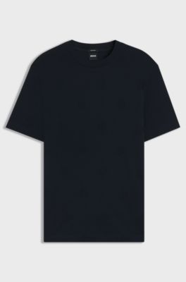 Mercerised-cotton T-shirt with Double B monograms, Dark Blue