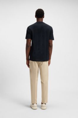 Mercerised-cotton T-shirt with Double B monograms, Dark Blue