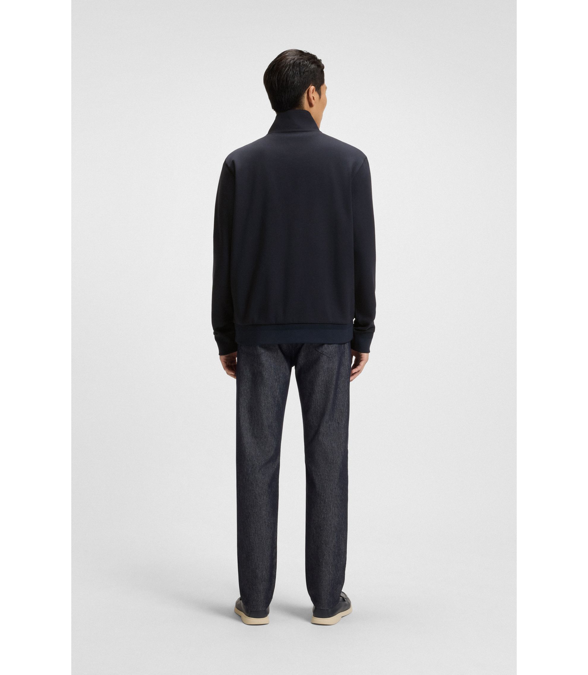 BOSS - ジップアップ スウェットシャツ シルケット ストレッチ