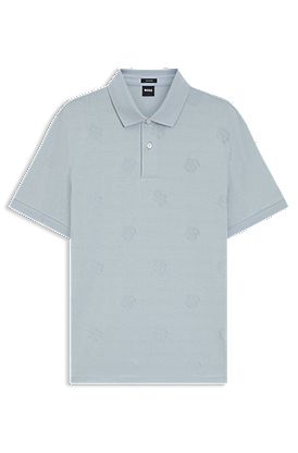 Mercerised-cotton polo shirt with Double B monograms
