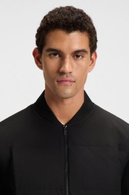 Zip-up sweatshirt with padded front, Black