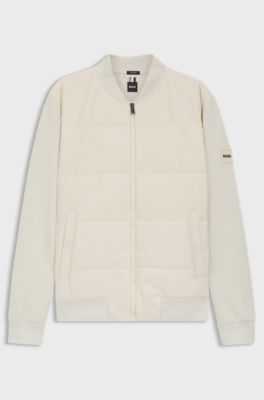 Zip-up sweatshirt with padded front, Natural