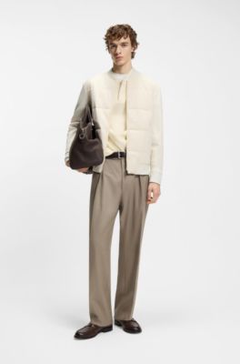 Zip-up sweatshirt with padded front, Natural
