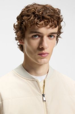 Zip-up sweatshirt with padded front, Natural