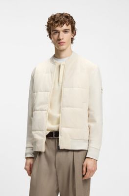 Zip-up sweatshirt with padded front, Natural