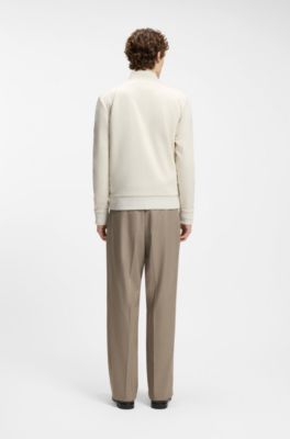Zip-up sweatshirt with padded front, Natural