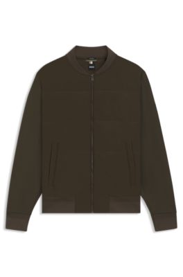 Zip-up sweatshirt with padded front, Dark Green