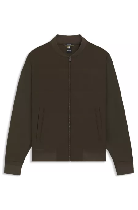 Cotton-blend zip-up sweatshirt with padded front