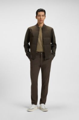 Sweatjacke mit Rei&szlig;verschluss und gepolsterter Vorderseite, Dunkelgr&uuml;n