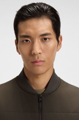 Zip-up sweatshirt with padded front, Dark Green