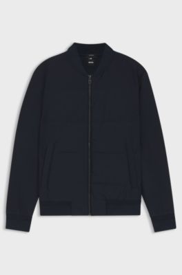 Zip-up sweatshirt with padded front, Dark Blue