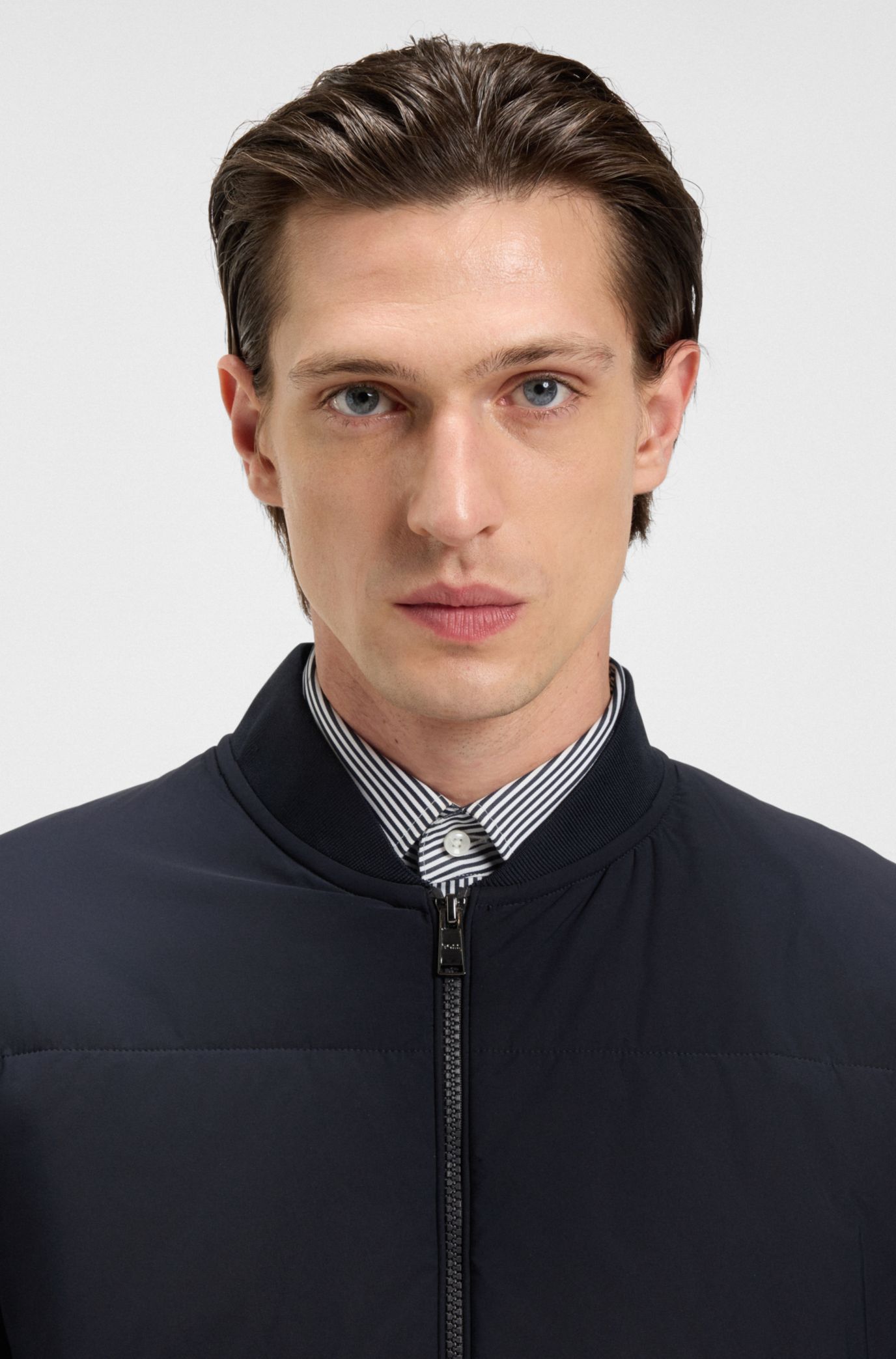 【万能アイテム】HUGO BOSS ジップアップ スウェットシャツ BOSS - コットンブレンド ジップアップ スウェットシャツ パ