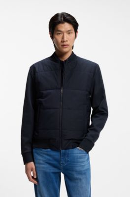 Zip-up sweatshirt with padded front, Dark Blue