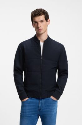 Zip-up sweatshirt with padded front, Dark Blue