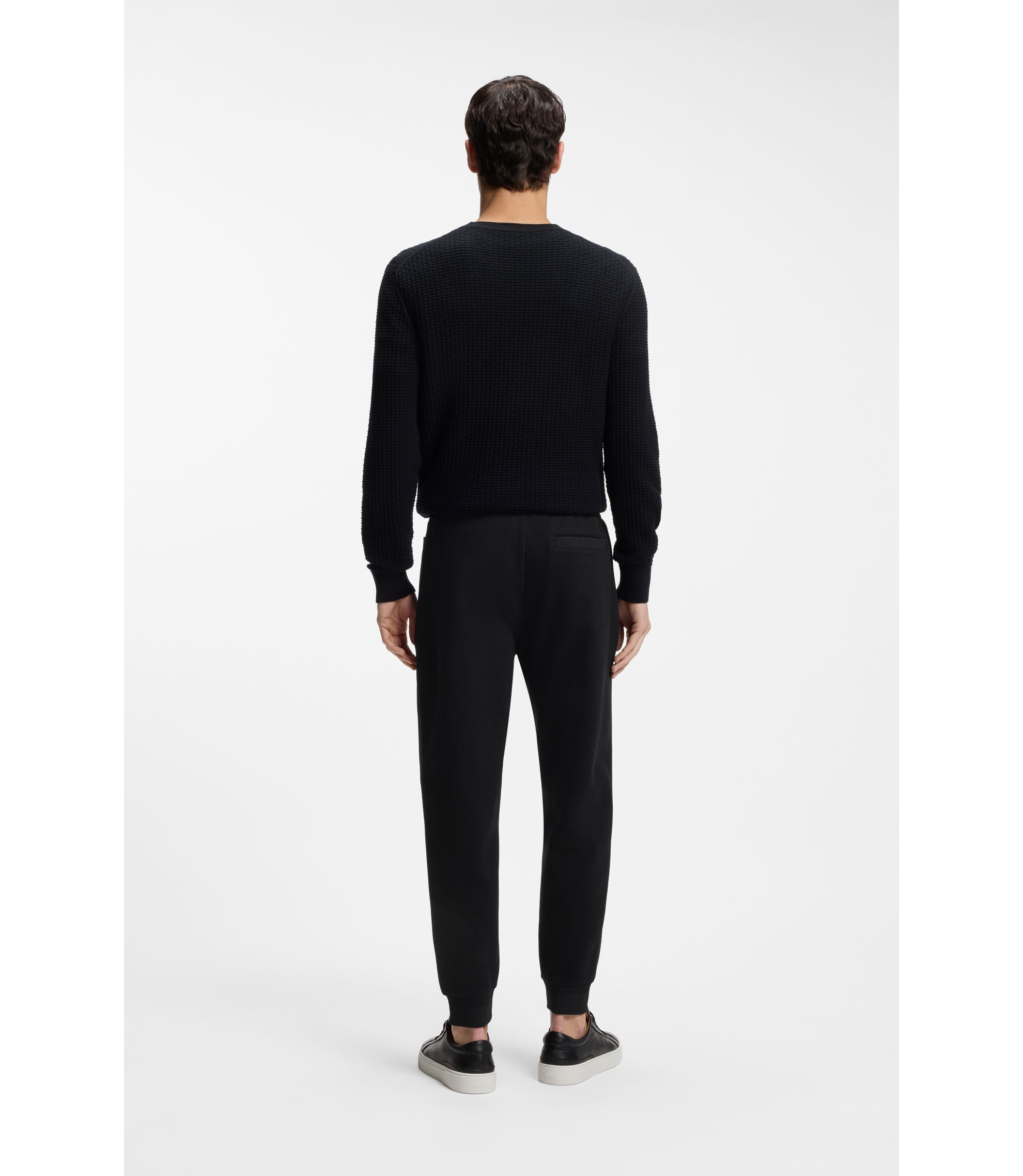 BOSS Pantaloni della tuta in cotone elasticizzato con fondo