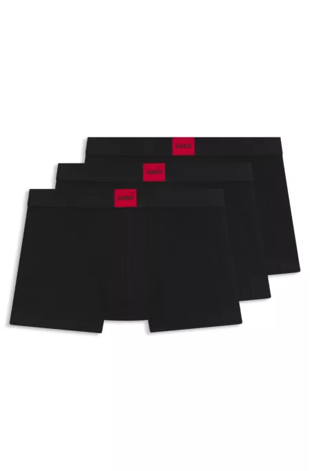 Lot de trois boxers courts en coton stretch